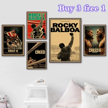 

Rocky balboa Movie Poster boxing retro kraft paper decorative painting Cafe Restaurant