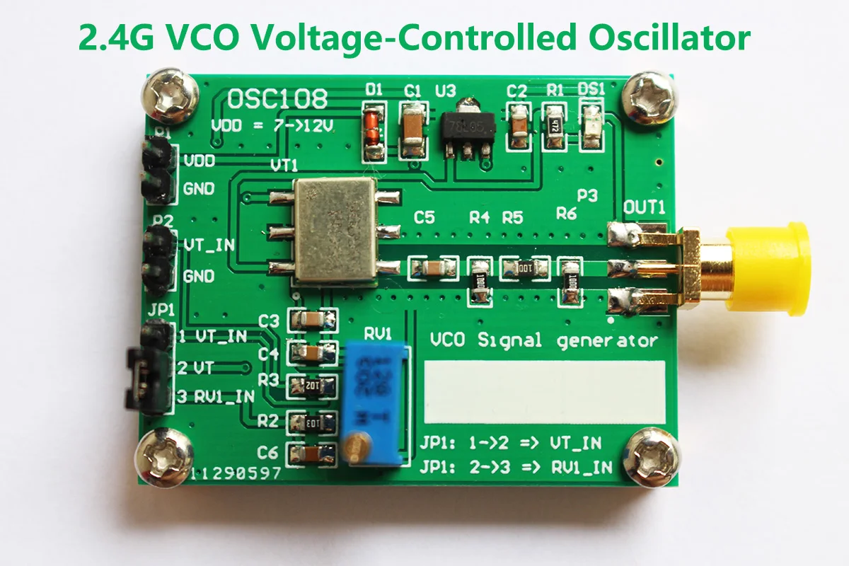 

RF Microwave VCO voltage controlled oscillator 2.4G