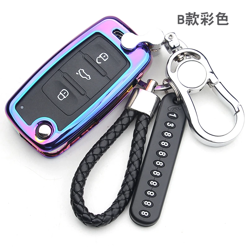 Car key Protect shell For Volkswagen polo passat b5 golf 4 5 6 MK5 MK6 Eos Bora Beetle TSI new design Zinc alloy cover case
