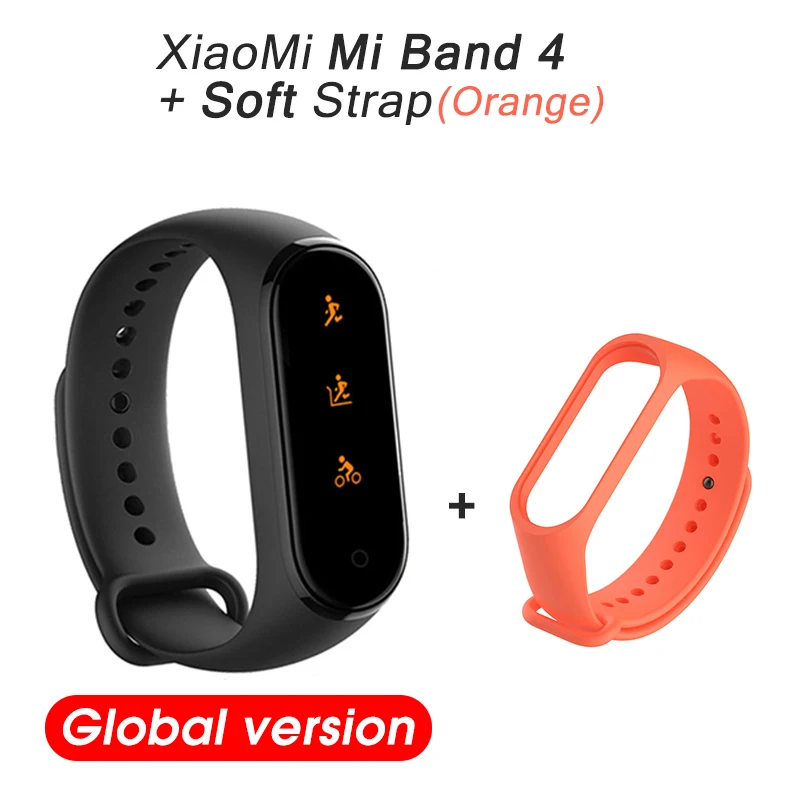 Global Package 4 Xiaomi mi Band 4 глобальная Версия смарт-браслет AMOLED экран mi band 4 Band 4 Smartband фитнес-Браслет спортивный водонепроницаемый браслет - Color: Global Package 4
