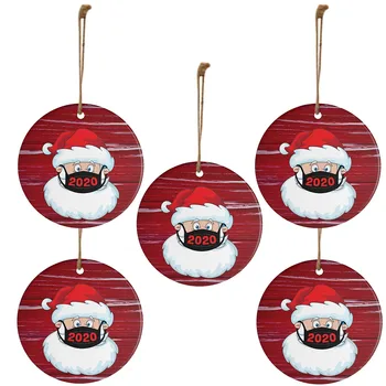 

Christmas Decoration 20PC 2020 Christmas Ornament Santa Wearing A Face Mask Decorate Christmas tree рождество