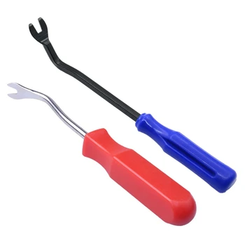 

2 Pcs Car Door Interior Trim Clip Panel Upholstery Fastener Clip Remover Tool-Red + Silver & Blue + Black