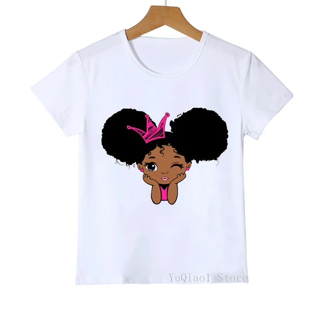 You Are Special Cute African American Melanin Princess Print Children's T-Shirts White Summer Top Tee Black Girl Magic Clothes 00607183T