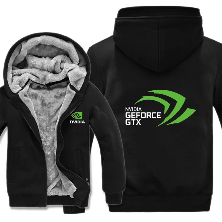 Зимние толстовки с капюшоном Nvidia для мужчин, пальто Geforce GTX, пуловер, шерстяная куртка с подкладкой, толстовки с капюшоном Nvidia, HS-060