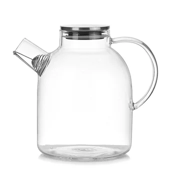

ABRA-1600ml Water Pitcher, Resistant Transparent Glass Kettle Teapot Coffee Juice Jug with Stainless Strainer Functional