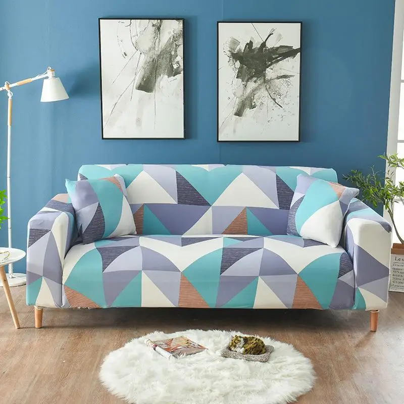 

Sofa Cover L Shape Geometric Printed High-elasticity Sofa Cover Cover All-inclusive Universal Non-slip Sofa Cover