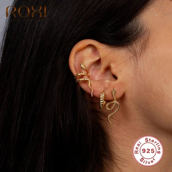 

ROXI Vintage Snake Stud Earrings for Women Girls Wedding Jewelry 925 Sterling Silver Unusual Earrings Piercings Pendientes