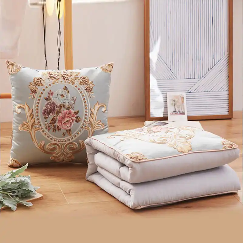 2 In 1 Fleck Kissen Decke Auto Sofa Lenden Werfen Kissen Klimaanlage Decke Kann Falten Stickerei Quilt Decke Kissen Aliexpress