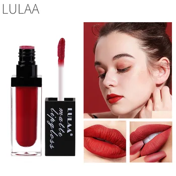 

LULAA 8 Color Lips Makeup Lipstick Lip Gloss Waterproof Nutritious Long Lasting Cosmetic Fashion Matte Lipstick TSLM Maquillaje