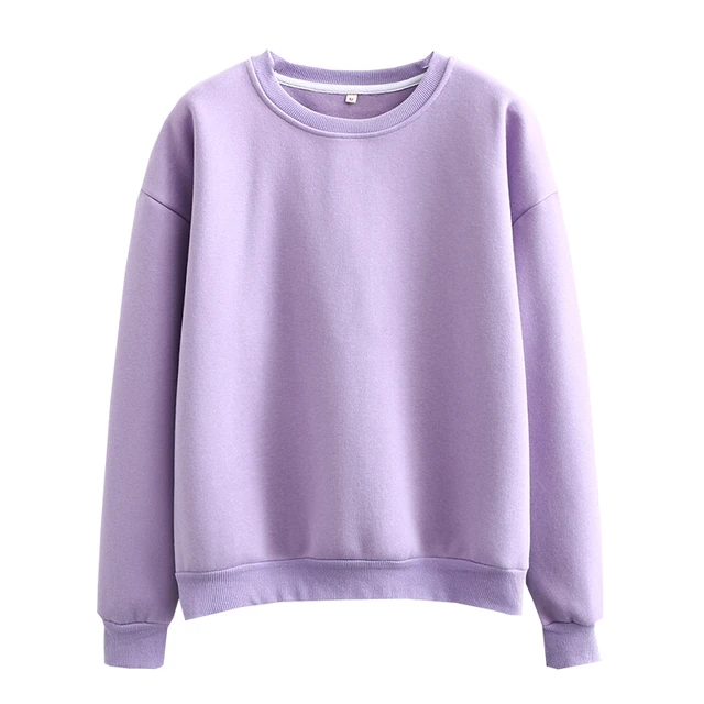 Tangada Women couple sweatshirt fleece 100% cotton amygreen oversized hood hoodies sweatshirts plus size SD60 6L20-lavender