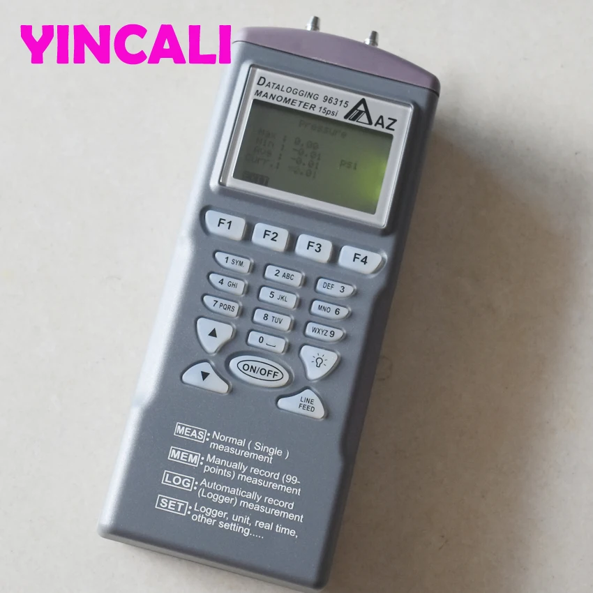 Высокая точность Datalogging цифровой манометр AZ96315 дифференциальный датчик давления измерительное устройство датчик давления воздуха 15 psi