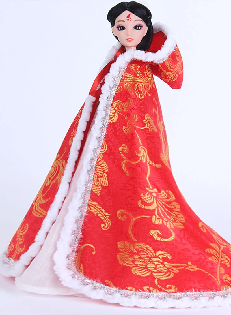 Chinese Ancient Costume Cloak For Barbie Doll Clothes Overcoat Mantle Big Hide Cover Clothing Outfit For 1/6 BJD Dolls Accessory - Цвет: red Cloak