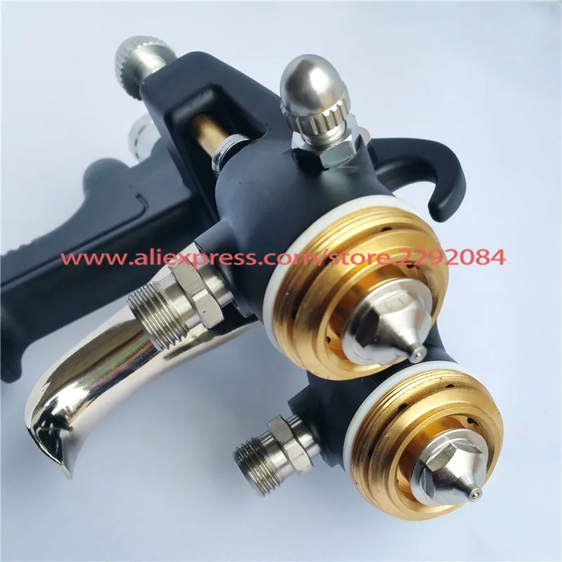 nano chrome painting dual head pneumatic sprayer hot on sales double nozzle spray gun (4)