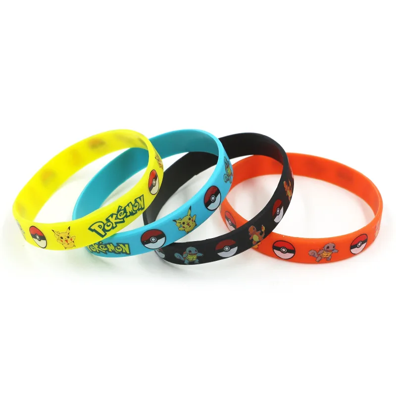 Pulsera de silicona de Pokémon de Anime para niños, figuras de Pikachu de bolsillo, juguetes de dibujos animados, regalos