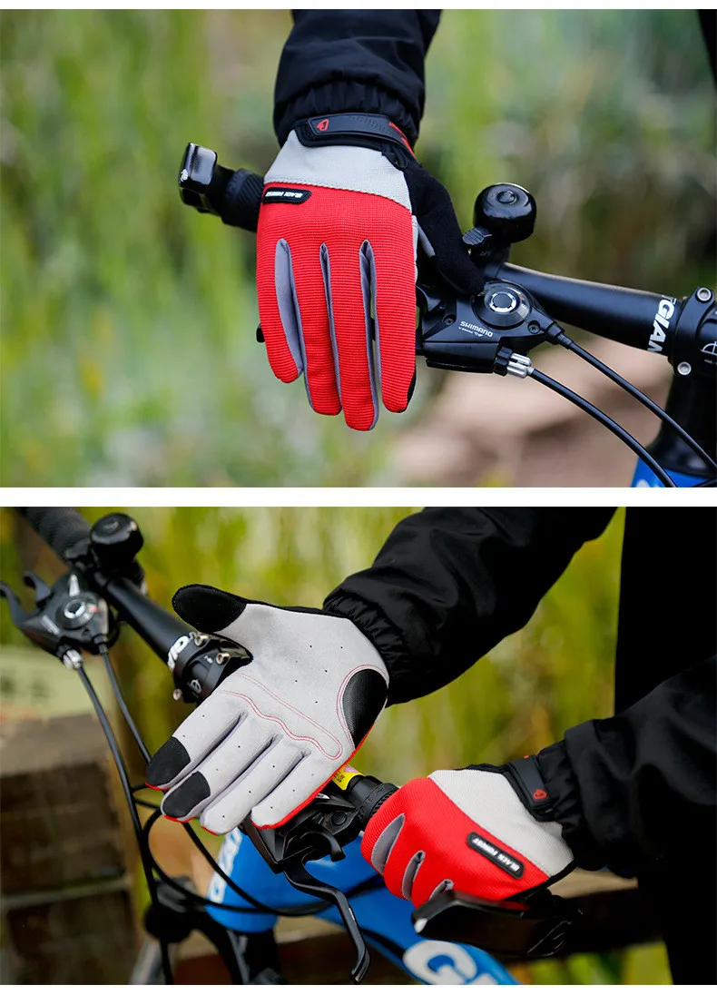 Зимние мужские перчатки для велоспорта с сенсорным экраном, перчатки для гонок на весь палец, противоскользящие гелевые накладки, перчатки для шоссейного велосипеда, варежки Luva
