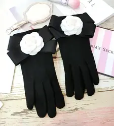 Cashmere Gloves Bowknot Camellia Ladies Gloves Fashion Korean Version of The Thick Warm Touch Screen Winter Gloves A386