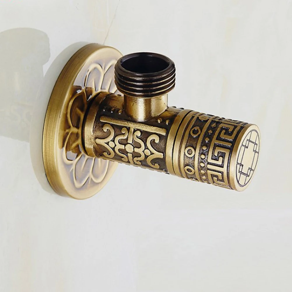 

Faucet pure copper triangle valve thickened water heater basin toilet all copper cold and hot water stop valve angle valve antiq