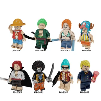 

8pcs One Piece Mini Doll Building Blocks Assembling Plastic Model Cartoon Figures Luffy Chopper Zoro Nami Sanji Educational Toys