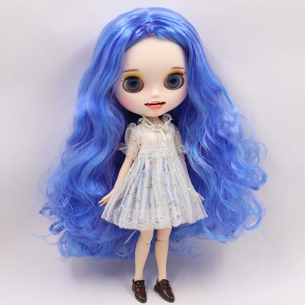 Ледяной обнаженный Blyth кукла No. BL7216/6208 светильник розовый микс фиолетовые волосы резные губы открытый рот матовые индивидуальные лицо соединение тела 1/6 bjd