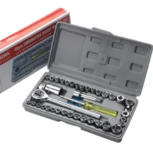 40 шт./лот стальное комбинированное гнездо гаечные ключи Набор для мотоцикла и автомобилей отвертка с коробкой для хранения набор инструментов для ремонта