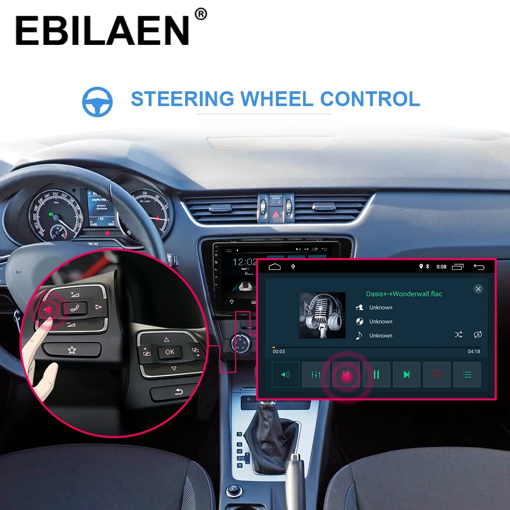 Цена EBILAEN автомобильный DVD мультимедийный плеер для Skoda Octavia A7 III 3 2014 2018 2din Android 9,0 радио Автоматическая навигация gps камера заднего вида