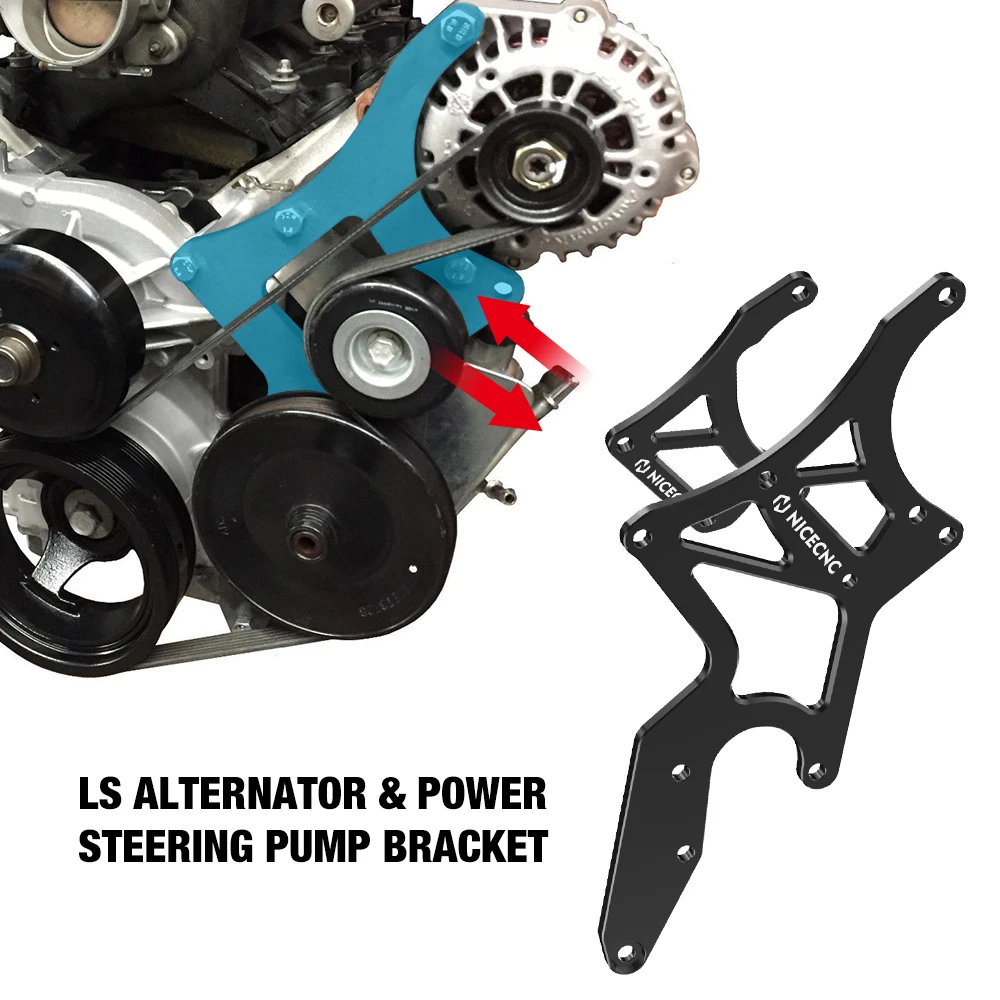 NICECNC For LS Engine Serpentine Bracket Alternator&Power Steering Pump