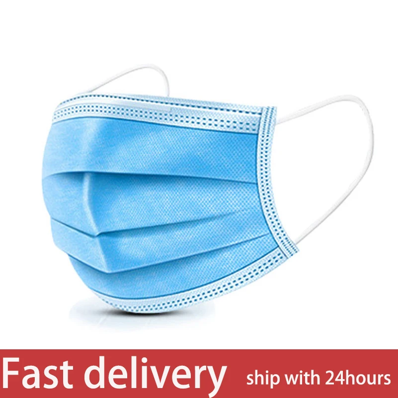 

20 pcs/Bag 3 Layer Non-woven Dust Mask Thickened Disposable Mouth Mask Earloops Masks
