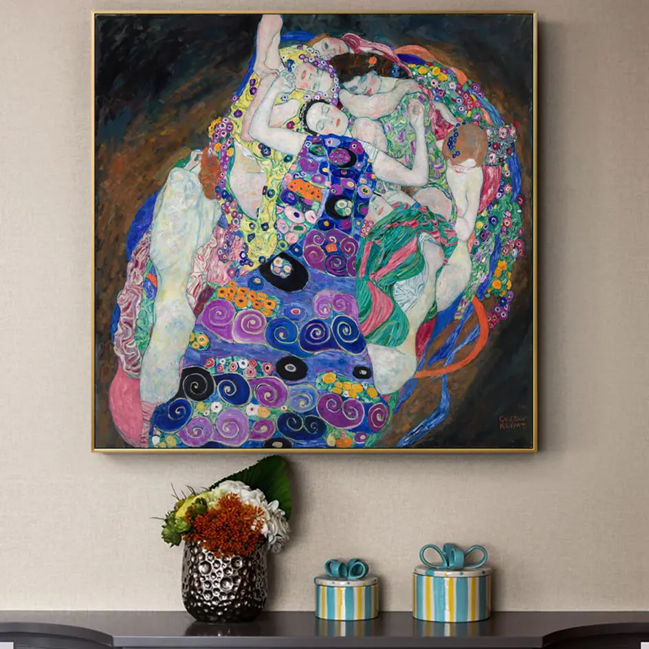 

The Virgin Famous Art Paintings By Gustav Klimt Classical Wall Art Canvas Prints Reproductions For Living Room Wall Decor Cuadro