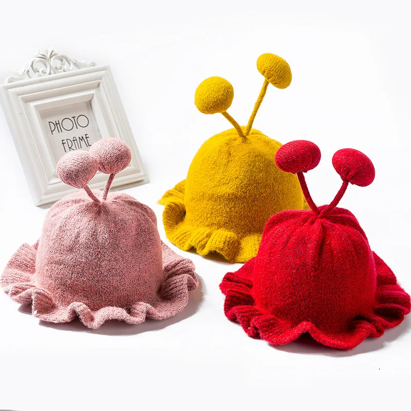 

Winter Warm Baby Beanies Hat Pompon Children Hats Knitted Cute Cap For Girls Boys Caps Casual Solid Color Girls Hat Kids Beanies