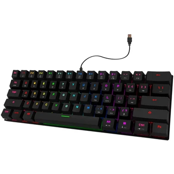 

MOTOSPEED 60% Mechanical Gaming Keyboard with Red Switch 61 Keys RGB Backlit Gaming Keyboard for Laptop