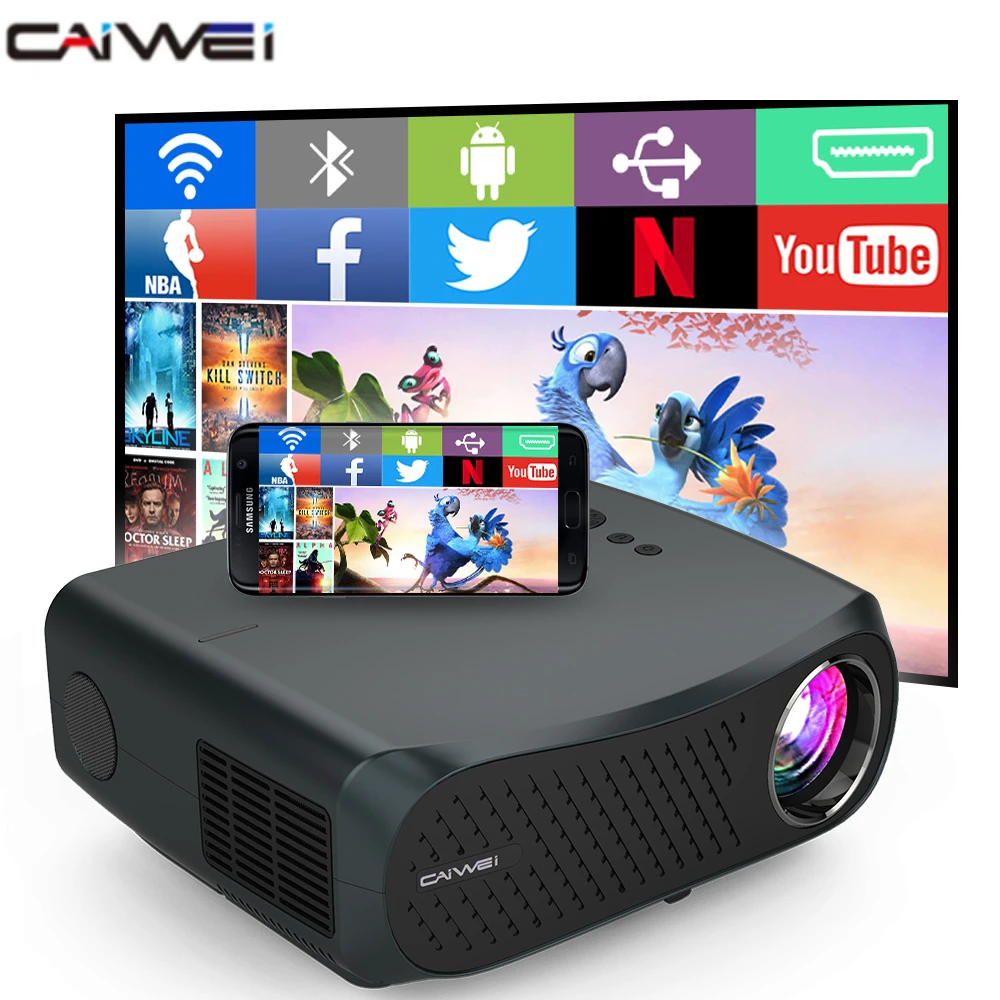 de vídeo Led para el dispositivo inalámbrico con Full Hd 1080P, 10000 Airplay: 1, relación de contraste, para teléfono|Proyectores de cine para hogar| - AliExpress