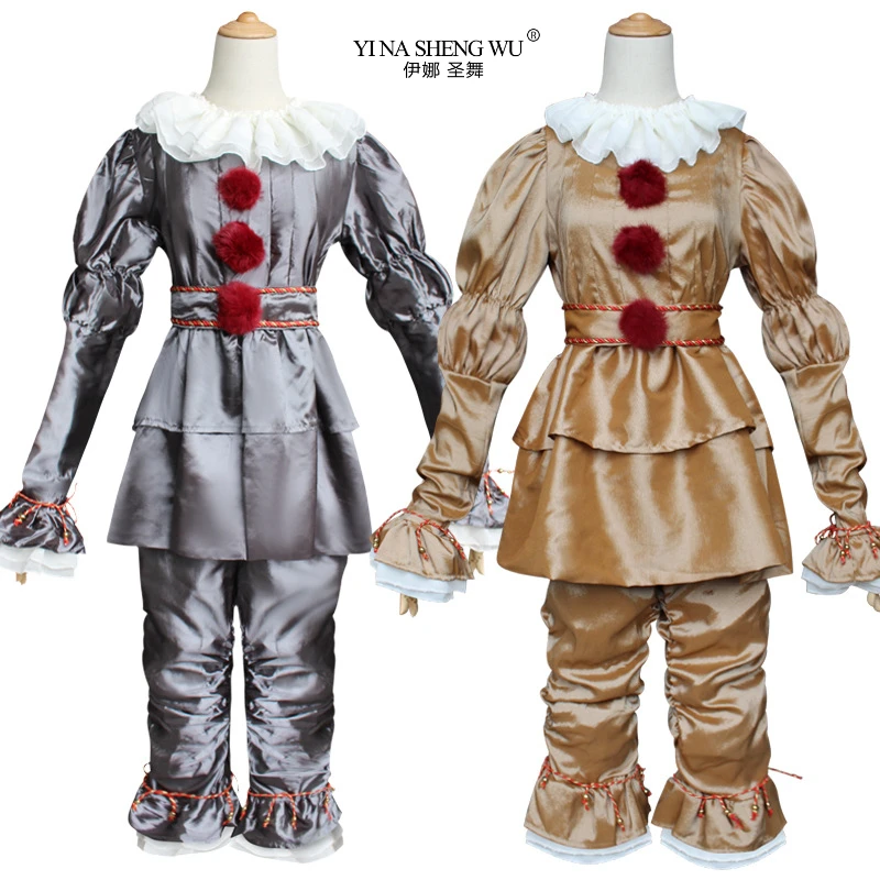 

Halloween Classic Clown Outfit Clothing Returning Soul Clown Cosplay Pennywise Costume Tops Pants Set for Men and Women Children