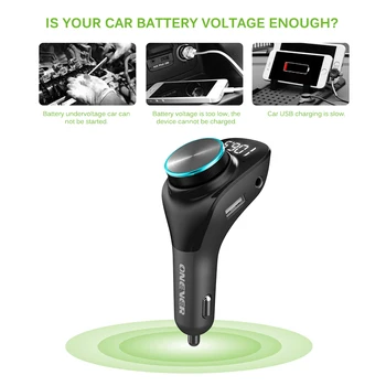 

Onever LCD Screen Car Mp3 Player Handsfree Car Mp3 Adapter Bluetooth 5.0 Rotary Button Dual USB Charger Power Adapter Hot Sale