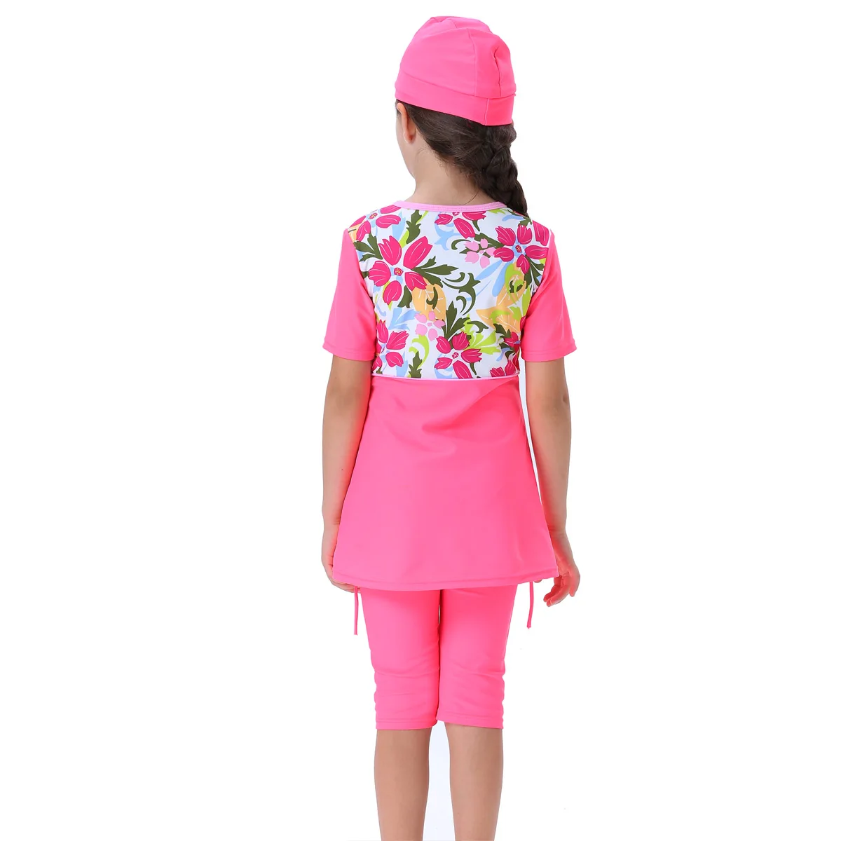 Girls Muslim Swimwears Islamic Children 3pcs Swim Shorts Diving Suits Arab Islam Beach Wear Swimming Swim Caps Burkini For Girl