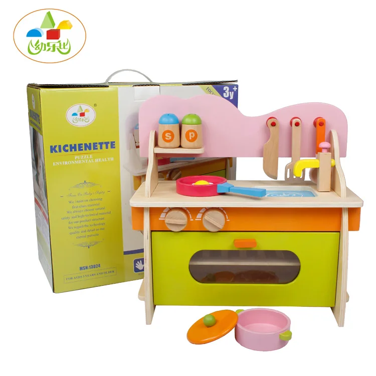 

Youlebi Infants Wooden Colorful Kitchenette Toy Sets Children Play House Model Kitchenware