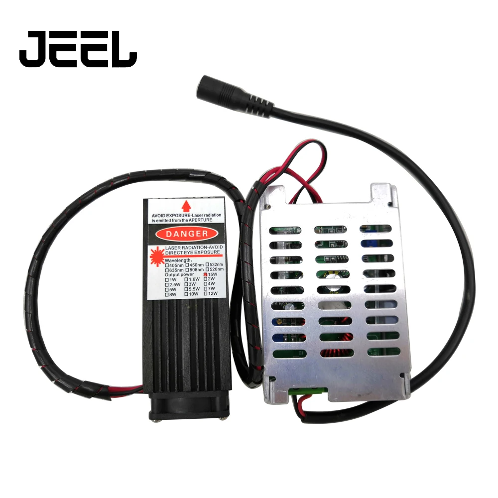 DIY 15W Laser Module Fixed Focus Laser Head Engraving Module Diode  , For CNC  Laser Engraver/Wood Cutting /Metal Marking