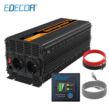 

EDECOA power inverter 3000W 6000W modified sine wave DC 12V AC 220V 230V with remote controller and 5V 2.1A USB