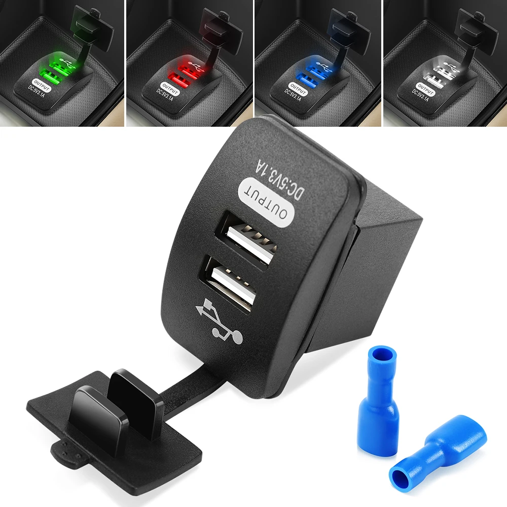 5V 3.1A Universal Car Charger Waterproof Dual USB Ports for Renault