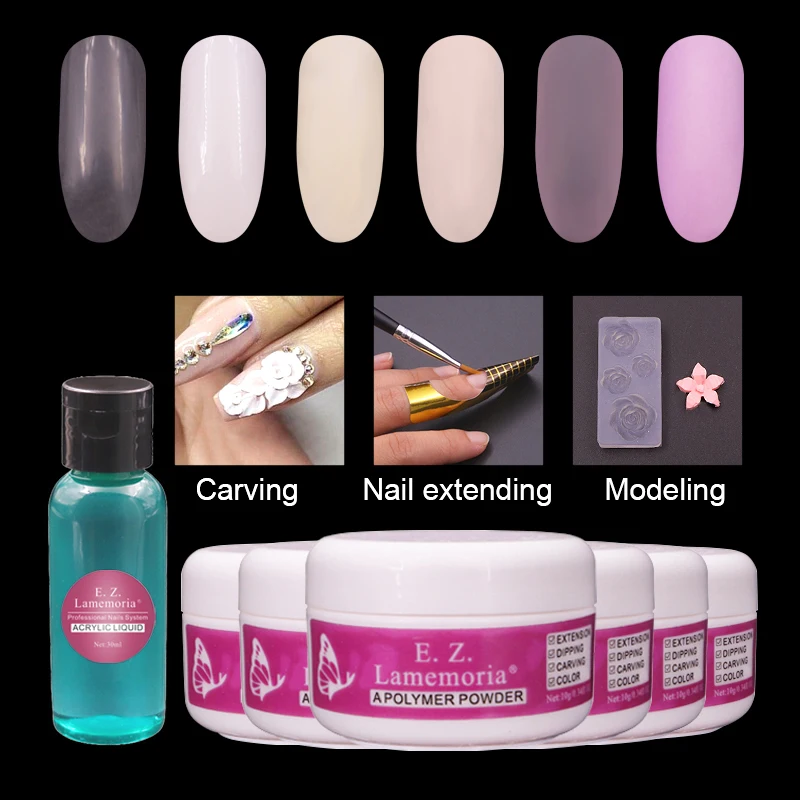 

Extend Acrylic Powder Dip Powder System Set Air Dry Acrylic Liquid Polymer Poly Gel Builder/Carving Crystal Nail Art Kit Tools
