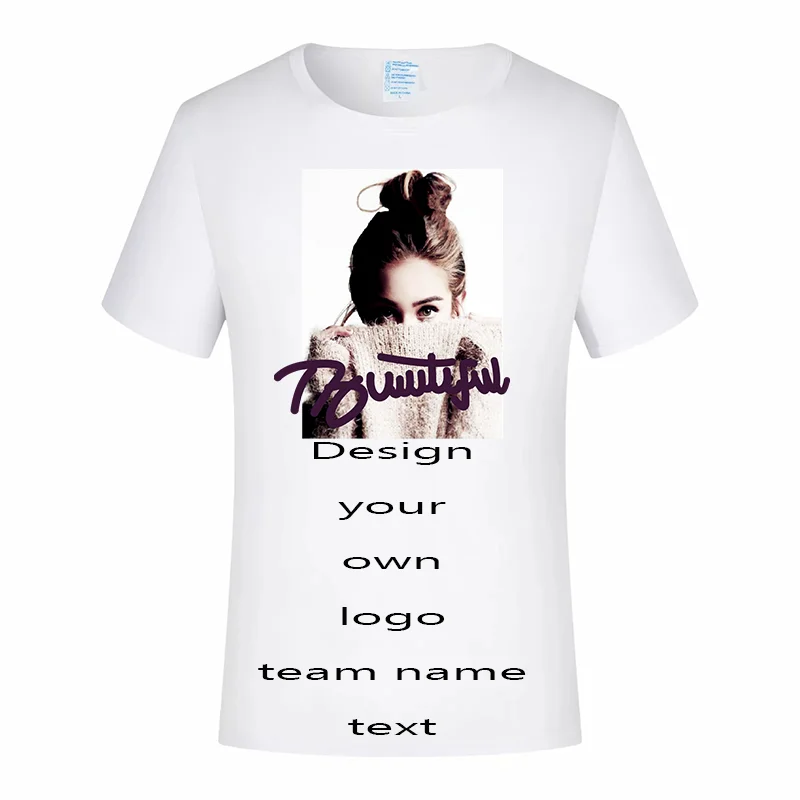 Модная футболка с коротким рукавом индивидуальным принтом и фото женская