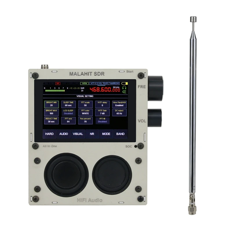 V1.10C 50Khz-2GHZ Malachite SDR Radio Malahit DSP Receiver AM/SSB/NFM/WFM+Speaker+Battery+Metal Case+Expansion Board | Электроника