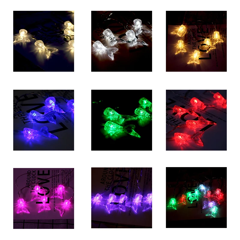 

Hot Sale 10 Heads LED String Light Chain Fishtail Shape LED Lights for Home Christmas Garden Outdoor LED Decoration Night Lamp