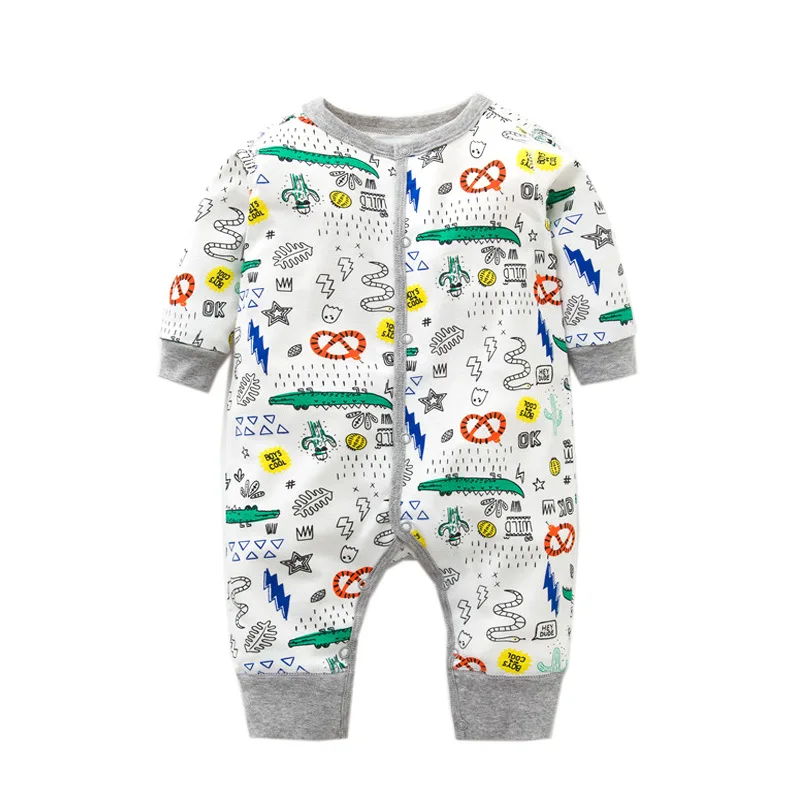 Весенне-осенние детские комбинезоны для новорожденных; одежда из хлопка с длинными рукавами для маленьких мальчиков и девочек; одежда для сна с героями мультфильмов для младенцев; одежда для малышей - Цвет: Style 23
