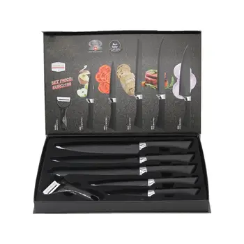 

Set of kitchen knives for chef high carbon stainless steel laser decorative pattern of Damascus steel