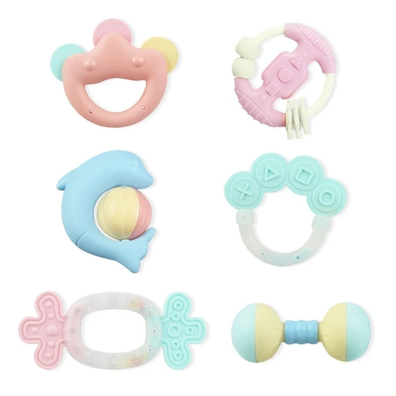 

6PCS/Set Baby Toys Hand Hold Jingle Shaking Bell Hand Shake Bell Ring Baby Rattles Toys Newborn Baby 0- 12 Months Teether Toys