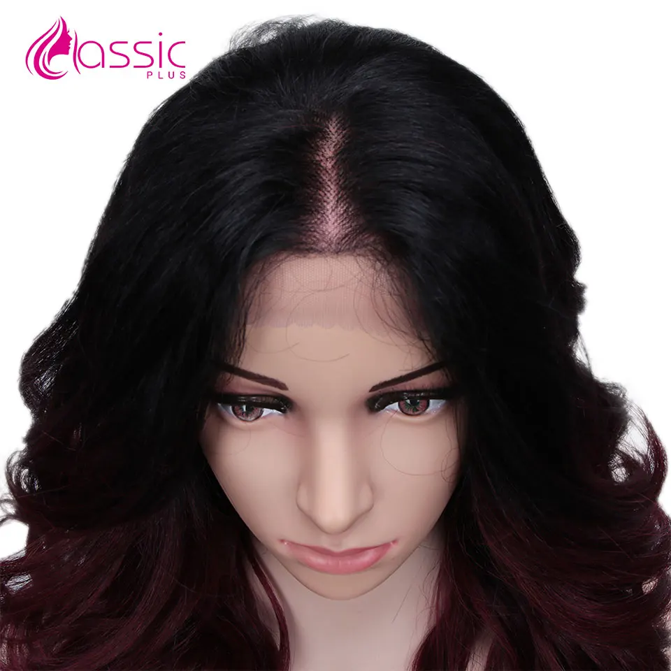 Classic Plus 13*4 Synthetic Lace Front Wig 24Inch Long Wavy Ombre Blonde Curly Synthetic Wigs For Women Heat Resistant Fiber Wig