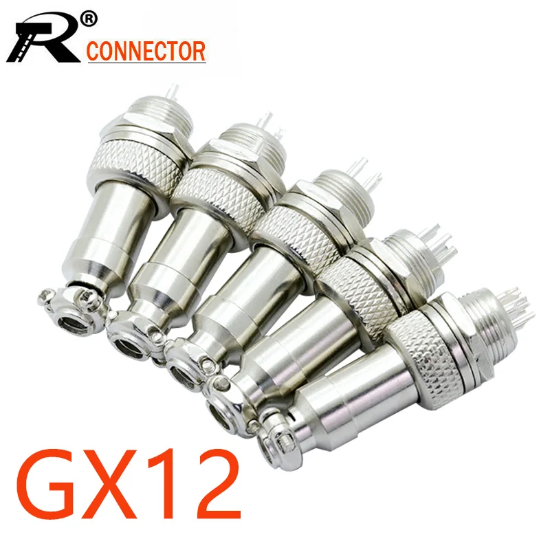 100sets/lot GX12 2/3/4/5/6 Pin Male & Female 12mm L88-93 Circular Aviation Plug Jack Socket Wire Panel Connector