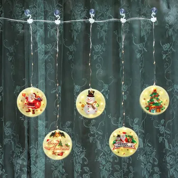 

Konesky Christmas Santa Claus Elk Bell LED Fairy Light Ornament Christmas Decoration For Christmas Curtain Decoration Lights