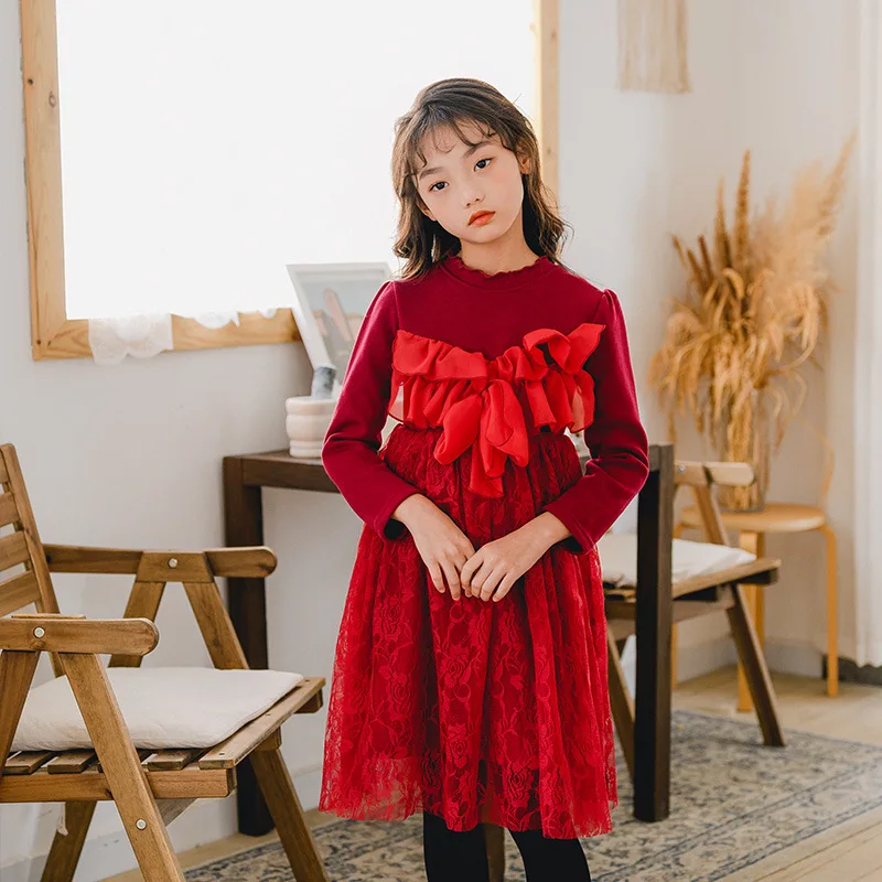 Новинка года, модные зимние утепленные платья из бархата для девочек милые платья принцессы для девочек, новогодние платья для маленьких девочек#8264