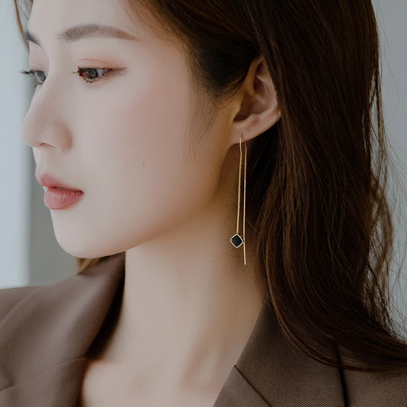 Buy DESTINY JEWEL'S Korean Style Teardrop Thread Crystal Long Chain Drop  Earrings For Women & Girls Cubic Zirconia Alloy Earring Set () Online at  Best Prices in India - JioMart.
